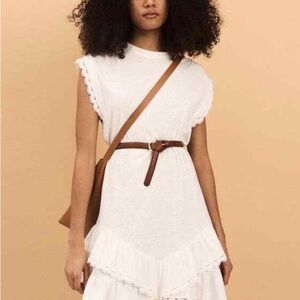 10 Crosby Derek Lam White Ruffled Mini Dress